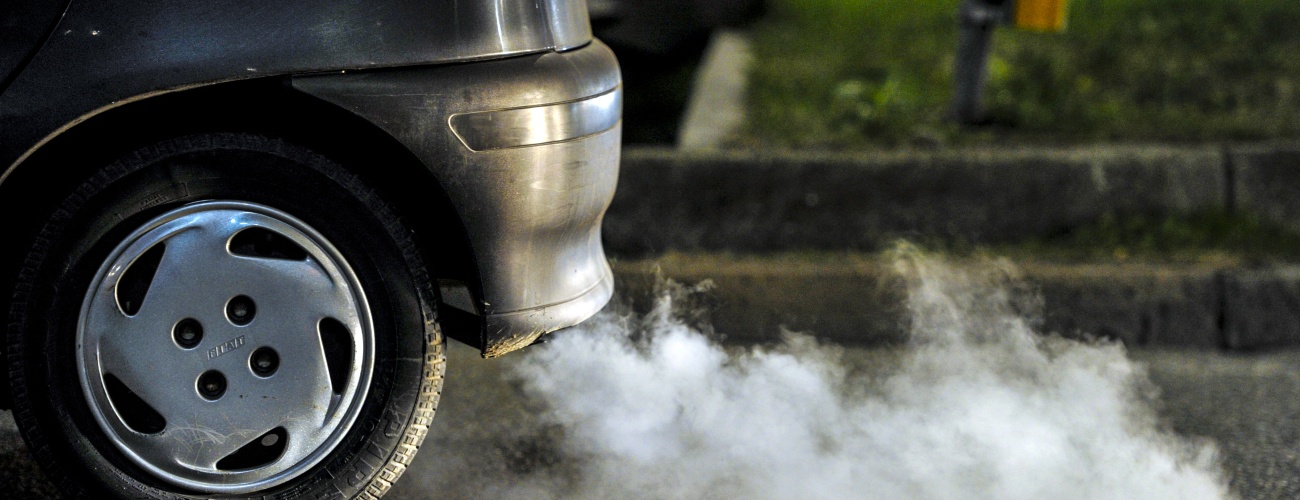 Close up of a car's fumes emissions